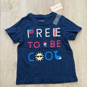 Navy Blue Kids Patriotic Shirt - Free to Be Cool - Size 4T